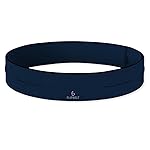 FlipBelt Classic Running Belt for Phone and Small Accessories, Exercise Waist Pouch for Women and Men, Midnight Blue, M