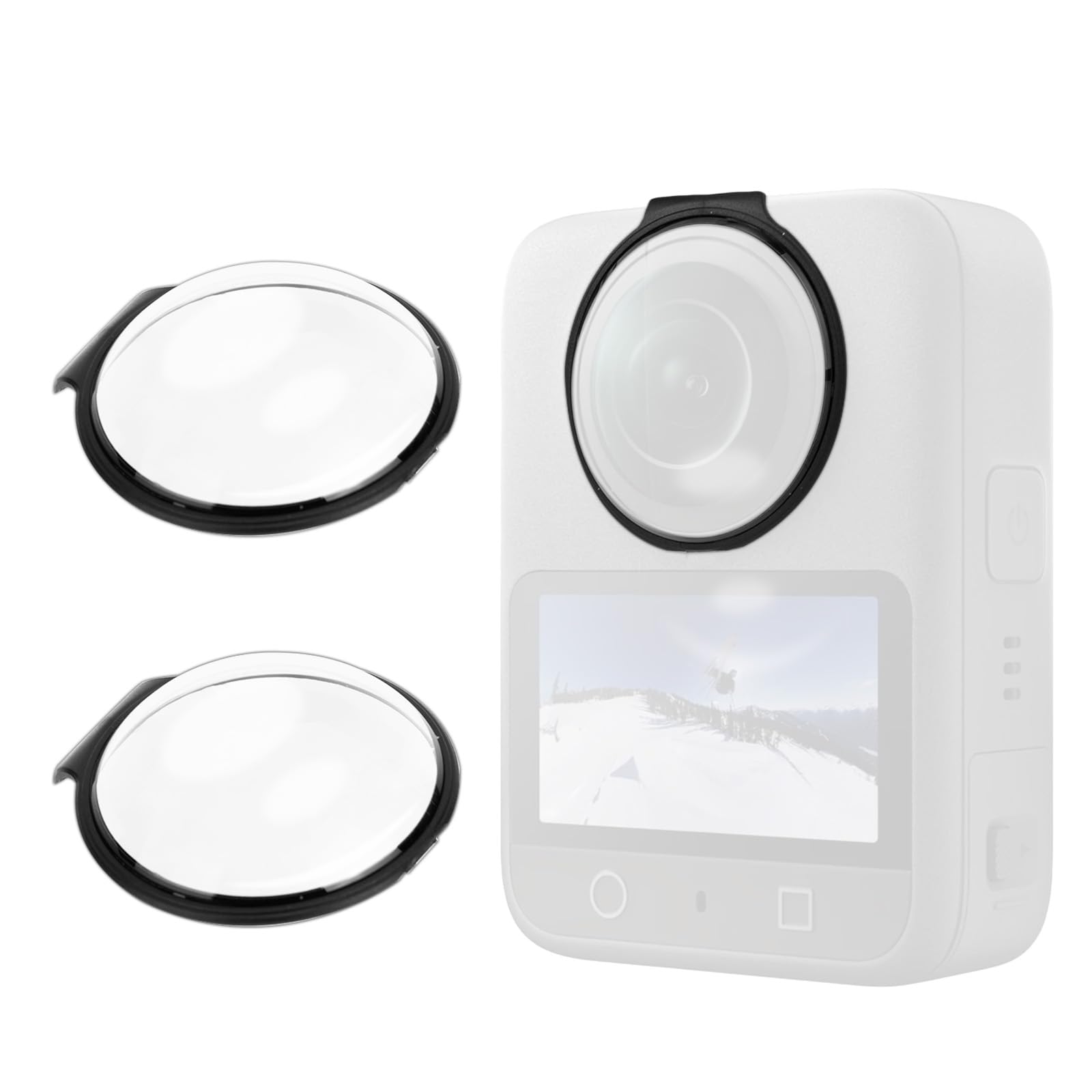 2pz Protezioni Lente per DJI Osmo 360 Fotocamera, Coprilenti Anteriore e Posteriore Snap-On Compatibili con DJI Osmo 360 Accessori