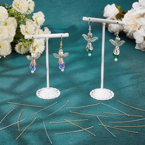 SUNNYCLUE 1 Box 500Pcs 50mm Ball Head Pins Gold Earring Pins Silver Brass Small Round Ball Headpin Long Earring Findings Pins for jewellery Making Earring Charm Bracelet Accessories Supplies DIY Craft - Image 4
