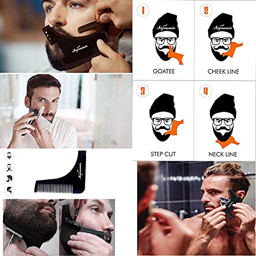 SIGNAMIO® 3 Pack Combo Of Beard Comb Shaper For Men Tool Scale Comb