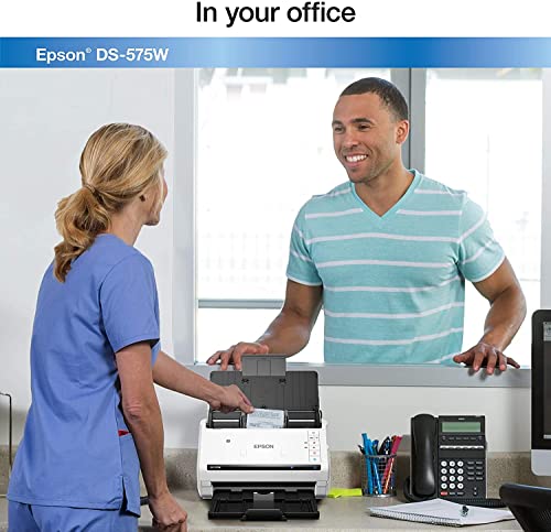 Image of Epson DS-575W Wireless Document Scanner: 35ppm, Twain & ISIS Drivers, 3-Year Warranty with Next Business Day Replacement