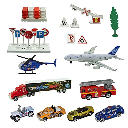 image for Joyin Toy JOYIN City Vehicles Cars Play Set Including 8 Vehicles, Road