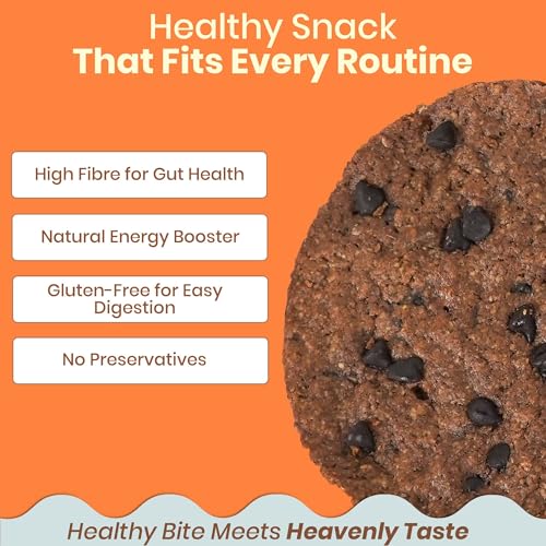 Image of Chuckle Grain Theory Ragi Cookies with Oats & Chia Seeds 300g (6 Pack x 50g), Jaggery Sweetened Biscuits without Palm Oil, Gluten Free Ragi Biscuits with Cacao