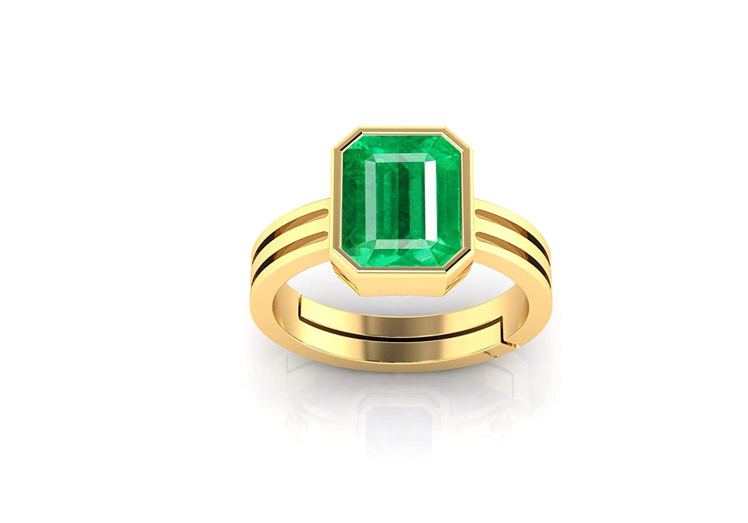anuj sales 14.00 Carat Natural Certified Emerald Panna Panchdhatu Rashi Ratan Gold Plating Ring for Astrological Purpose Men & Women by Lab Certified-picture-11