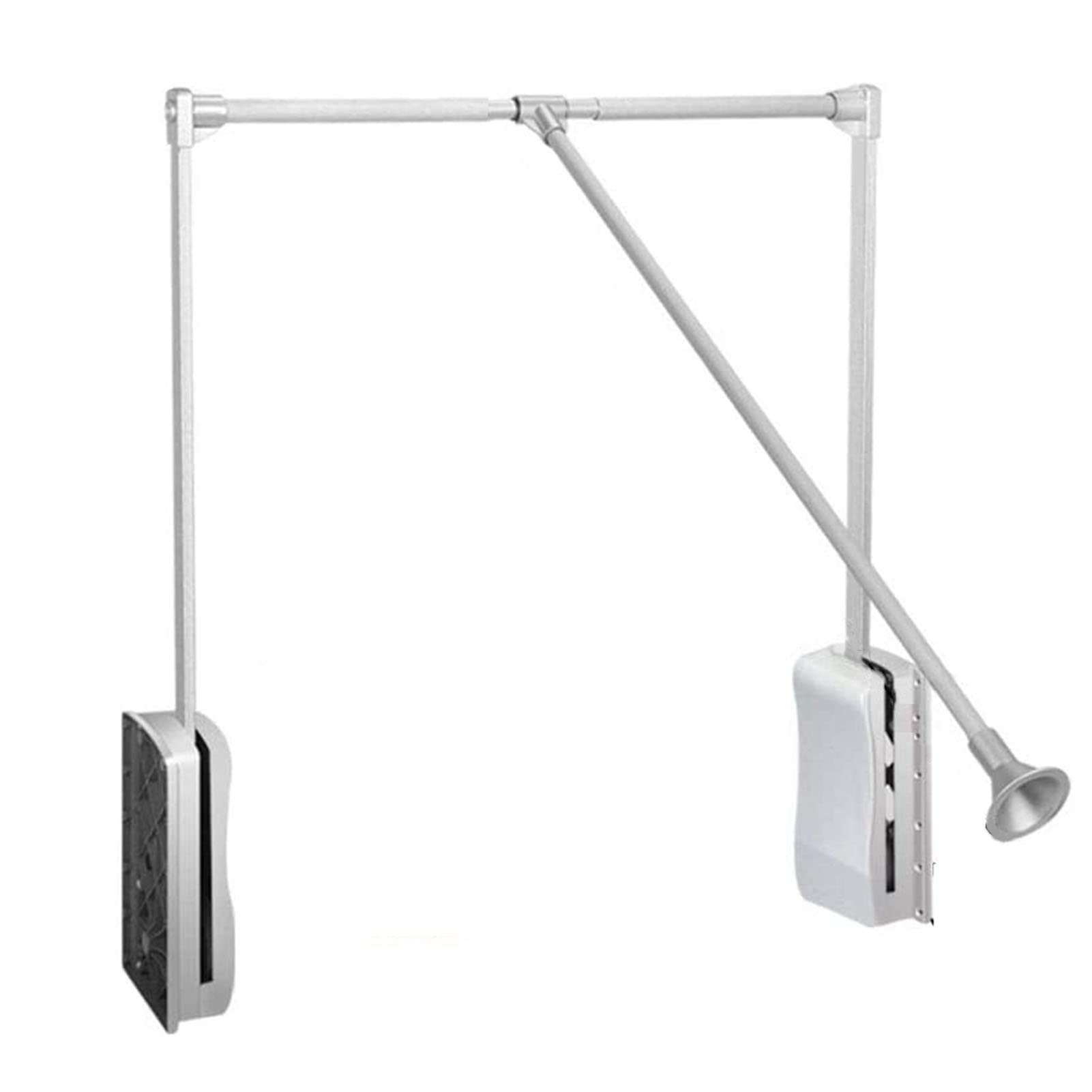 AYCDL Pull Down Closet Rod, Lift Pull Down Hanger Rod, Adjustable Width Clothes Rack, Closet Hanger Rod for Hanging Clothes, Hanger Rail for Cabinet Soft Return,Color-670-900mm