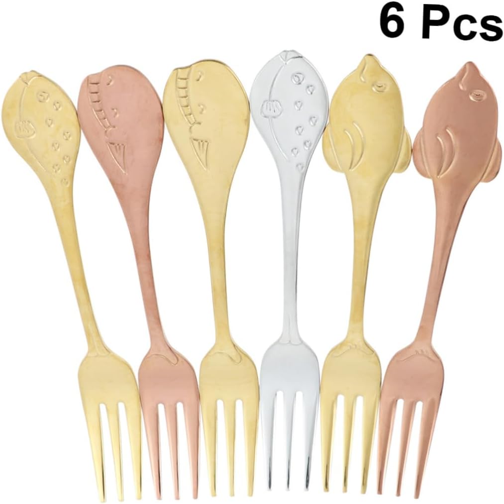 Dinner Forks, 6pcs Stainless Steel Tableware Stainless Steel Forks Food Fork Dessert Fork
