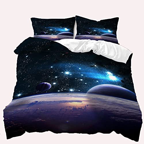 TULTOAP Bettwäsche Galaxie 135x200 3D Universe Starry Planet Weltall...