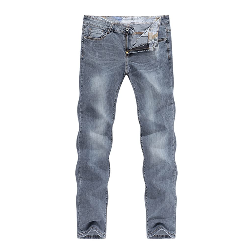 Mens Jeans Slim Straight Regular Fit Stretch Spring Denim Pants Men Vintage Cowboys
