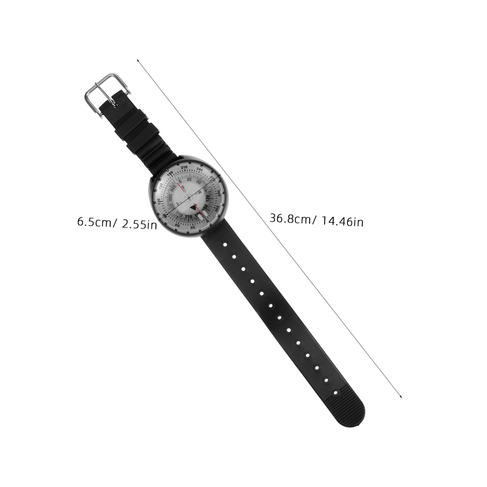 ibasenice Boussole de Plongée Étanche Jusqu à Boussole de Poignet Compacte pour Navigation sous Randonnée avec Bracelet Résistant