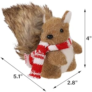 winemana Christmas Squirrel Table Decor, Set of 2 Squirrel Ornaments Woodland Animals Figurine with Scarf Christmas Winter Holiday Decorations for Indoor Home Mantle Office Xmas Gifts winemana Christmas Squirrel Table Decor Set of 2 Squirrel Ornaments Woodland Animals Figurine with Scarf Christmas Winter Holiday Decorations for Indoor Home Mantle Office Xmas Gifts