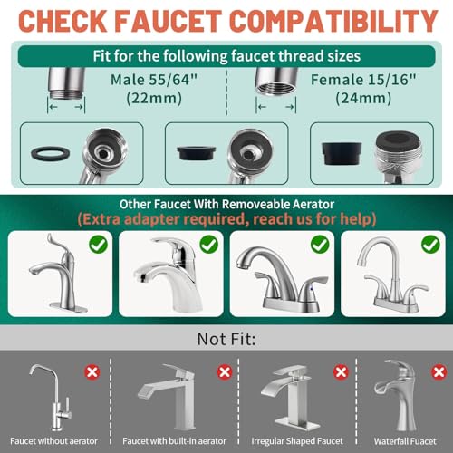 Image of Patented CECEFIN 1080Swivel Faucet-Extender Sink-Aerator - 2-Mode Splash Water Tap Extension, Kitchen Bathroom 360 Rotate Spray Attachment, Multifunctional Universal Robotic Arm -Wash Hand /Hair /Face
