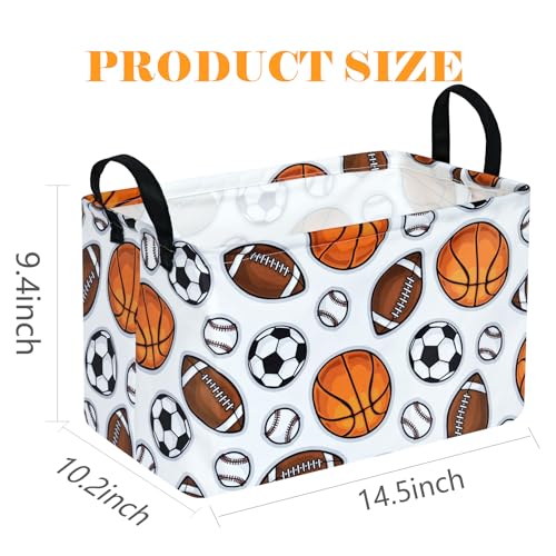 Image of DUYIY Rectangle Gift Storage Basket Home Shelf Storage Basket Organizer Box Clothes Laundry Hamper Nursery Basket Laundry Basket with Handles (Color Balls)