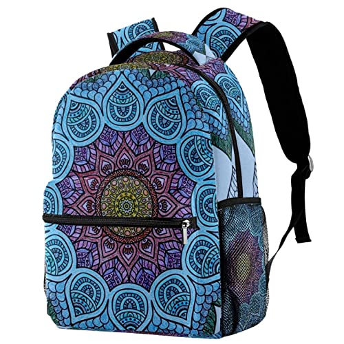 Hippie-Mandala-Rucksack für Herren, Schule, Büchertasche, Wandern, Reiserucksack, Schultasche für Damen