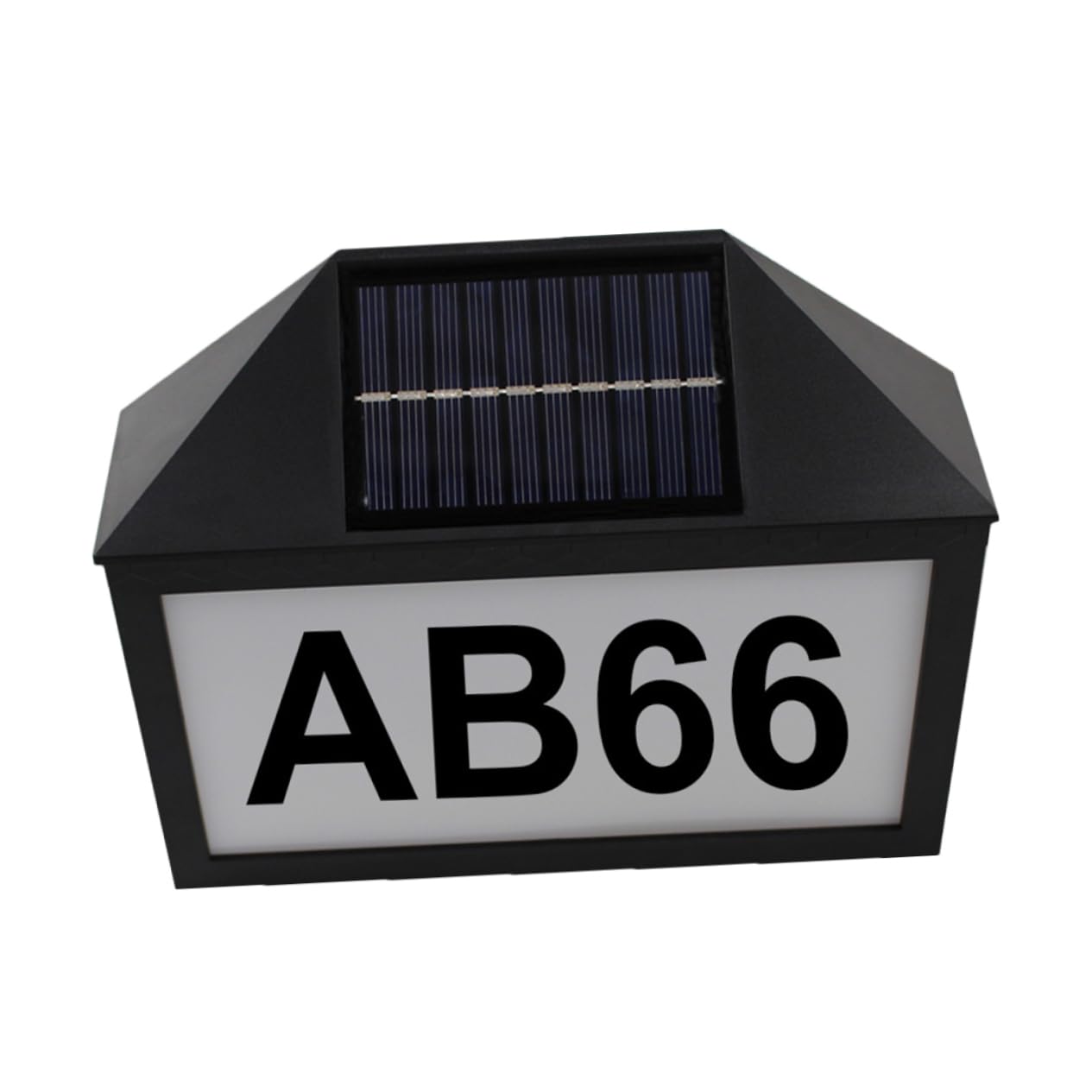 Solar Hausnummernschild mit LED Leuchte 3w Schwarz Ip55
