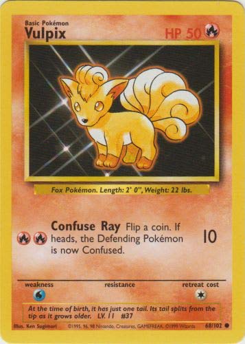 Pokémon - Vulpix (68/102) - Base Set - Collectible Card - 1st