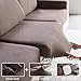 OHSIO Sectional Couch Covers, Wear Resistant Stretch Sofa Covers Washable Soft Couch Cushion Covers Anti Slip Furniture Protector Sofa Slipcovers for Pets (1 Piece Back Couch Cover, Brown)
