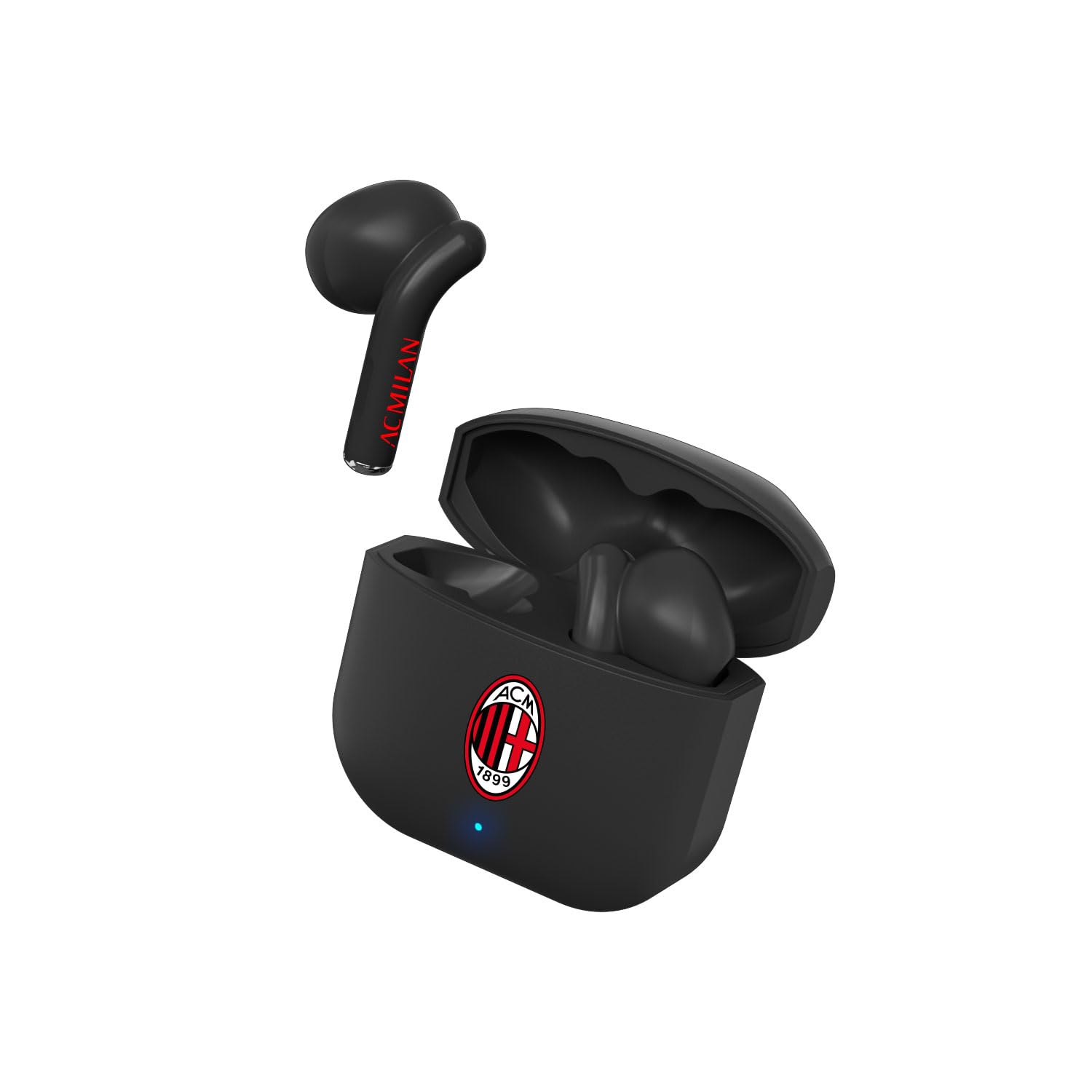 TECHMADE AC Milan Cuffie Bluetooth In Ear Senza Filo – Auricolari Wireless con Box di Ricarica – Design Sportivo Rosso/Nero – Compatibili con Smartphone, PC e Tablet (OPACO)