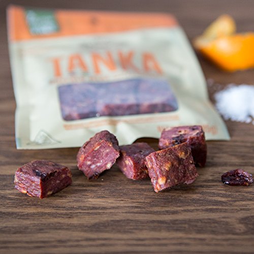 Bison Pemmican Meat Bites with Buffalo & Cranberries by Tanka, Gluten Free, Beef Jerky Alternative, Apple Orange Peel, 3 Oz, Pack of 6 (Packaging May Vary)