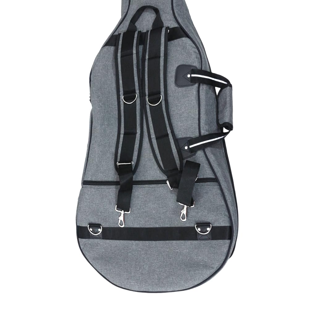Bolsa para Violonchelo, tamaño 4/4, Exterior de Nailon, Acolchado de Espuma de 20 mm de Grosor, Correas traseras Ajustables, múltiples Bolsillos, Almacenamiento Frontal de Accesorios,