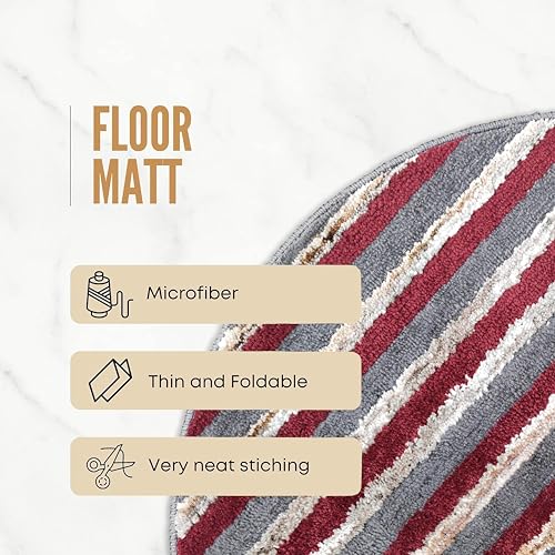 Image of Door Mats for Home | Door Mats for Home Entrance | Door Mat for Bathroom| Soft & Super Absorbent Mats for Shower | Washable, Non-Slip & Quick-Drying Mats (Pack of 2) (Multicolor 10)