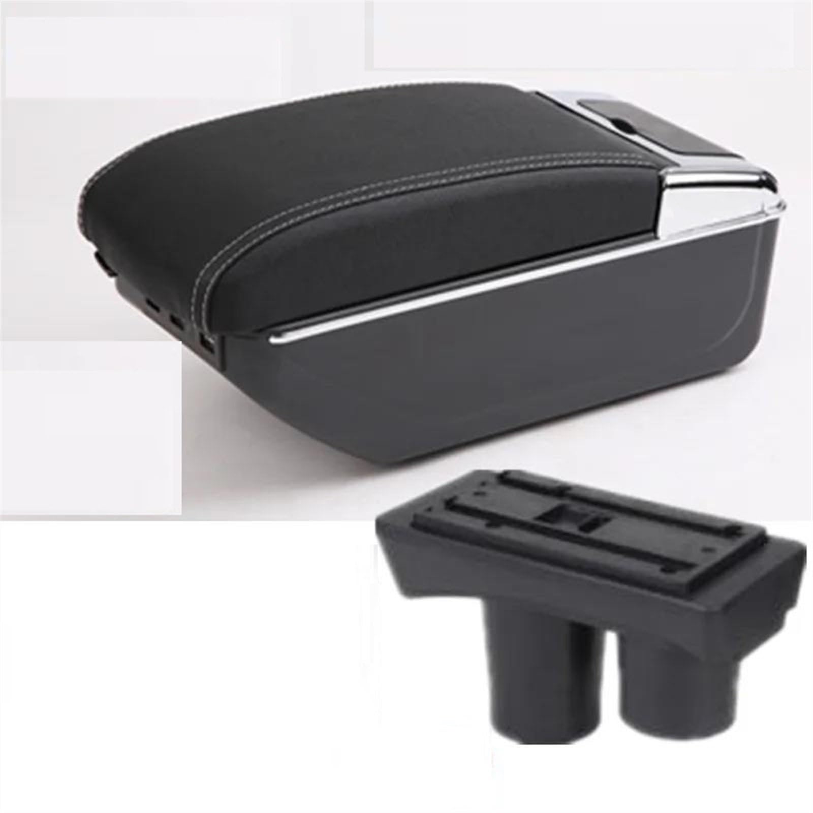 NMJLQW Storage Rack Center Console Armrest Storage Box Car Interior Parts Modification Accessories For Citroen C2 C3(D3 white lines 7USB)