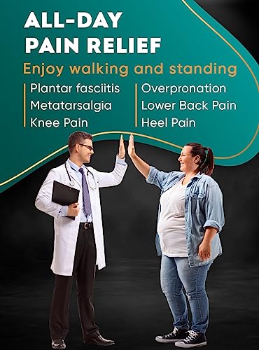 Image of CRUVHEAL 220+ lbs Plantar Fasciitis High Arch Support Insoles Men Women - Orthotic Shoe Inserts - Boot Work Shoe Insole (Emerald, L)