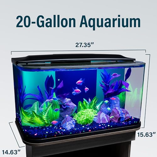 GloFish Glass Aquarium Kit, 20 Gallons, Includes Premium Blue, LED Light Stick & Integrated Filtration, Perfect for Beginners or Seasoned Hobbyists, Seamless, Curved Design - Image 4