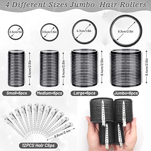 Thrilez 37 PCS Hair Roller with Clips Big Hair Rollers with 4 Different Sizes of 63mm 48mm 36mm 25mm, Hair Curler Roller for Long Medium Short Hair, Hair Rollers for Salon DIY Hairdressing Hairstyling - Image 3