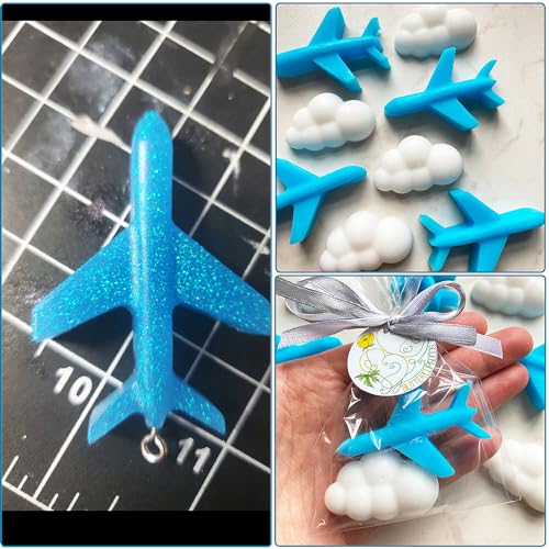 Molde silicona para chocolate y hielo avión 3D x2 miniatura 7