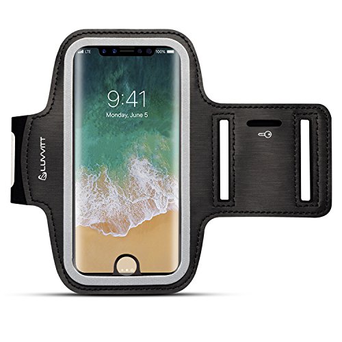 Luvvitt Armband for iPhone 8 Sport Exercise Band with Key Holder Pocket for Apple iPhone 8 (2017) - Black