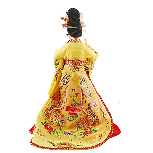 Baenrcy Chinese Traditional Handicraft Silk Figurine Collectible Chinese Doll Silk Doll (Yellow) #TOP2