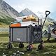 COMLAX FIELD Bollerwagen Faltbar mit Große All Terrain Räder, 120L 100KG Klappbarer Bollerwagen mit Bremsen, Strandwagen Für Strand Garten Camping Shopping, Grau