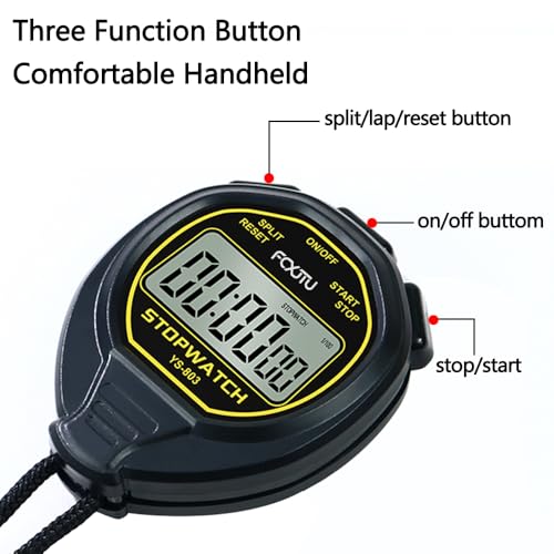 image for FCXJTU Digital Waterproof Stopwatch, No Bells, No Whistles, Simple Bas