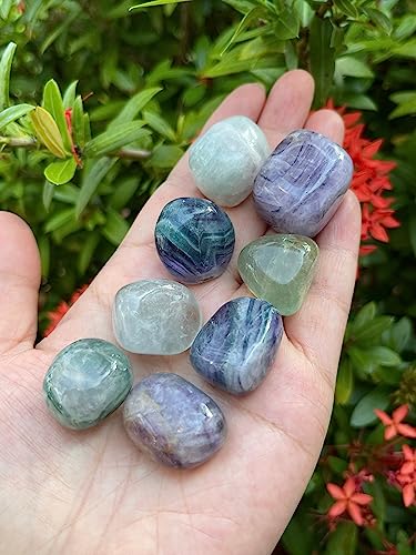 Image of GAF TREASURES 1 /2 LB Rainbow Fluorite Tumbled Stones, Polished Natural Rainbow Fluorite Gemstone, Rainbow Fluorite Healing Crystals (Rainbow Fluorite)
