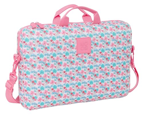 MOOS FLORES - Mochila, Funda para Portátil de hasta 15.6', Mochila, Ideal para Niños de Diferentes Edades, Cómoda y Versátil, Calidad y Resistencia, 40x4x27 cm, Color Multicolor