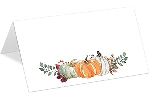 Whaline 100Pcs Fall Place Cards Thanksgiving Wedding Party