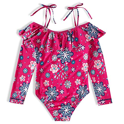 Body Praia Manga Longa Floral, Tip Top, Kids Menina, Rosa, 4
