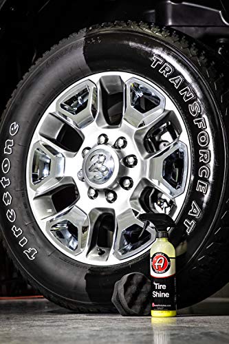Image of Adam's SiO2 Infused Tire Shine Plus 16oz - Achieve a Lustrous, Dark, Long Lasting Shine - Non-Greasy and No Sling Formulation Infused with SiO2 for Increased a Longer, Durable Shine (Refill Kit)