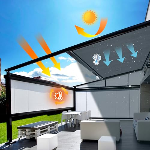 DIFY 6x6 FT Shade Fabric 90% Sun Shade Cloth Privacy Screen with Grommets for Patio Garden Pergola Cover Canopy, Grey by DIFY - Used condition - Image 4