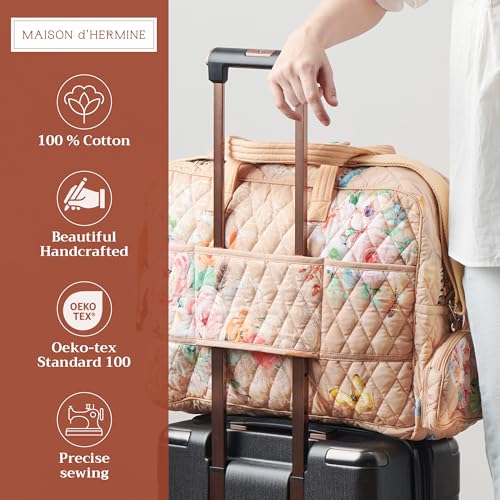 Maison d' Hermine Weekender Bags for Women Cotton Quilted Duffel Overnight Luggage Weekend Bag for Men Gym Sports Gifts Travel Business Travellers Family Trip (Ibiza)2