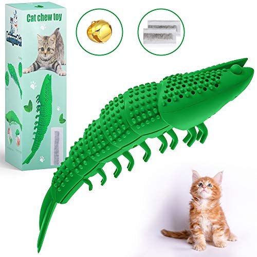 BringerPet Interactive Cat Chew Toy for Kitten - Best Cat Toothbrush – Refillable