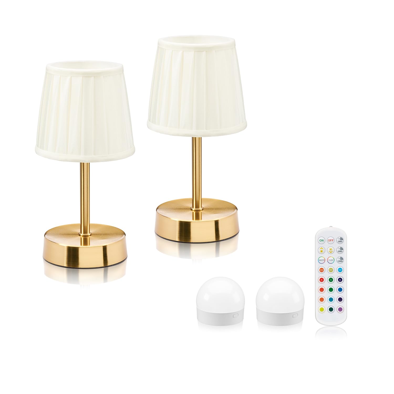 Auraglow Omniance Avalon Rechargeable Wireless Table Lamp With Remote2 Lamps2 Light Sources1 Remote from B&Q