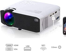 LQQZZZ Android portable projector, wifi 1080P HD MINI projector 1600
lumens LED 3D home theater video projector supports HDMI VGA USB