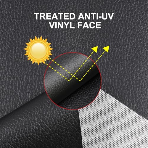 Faux Leather Sheets Soft Leather Fabric Upholstery Faux Leather Material 0.5mm Pleather Marine Vinyl Fabric for Sofa,Car Seat,Furniture Sew,Cover,DIY Project (1yard, Black) - Thumbnail 4