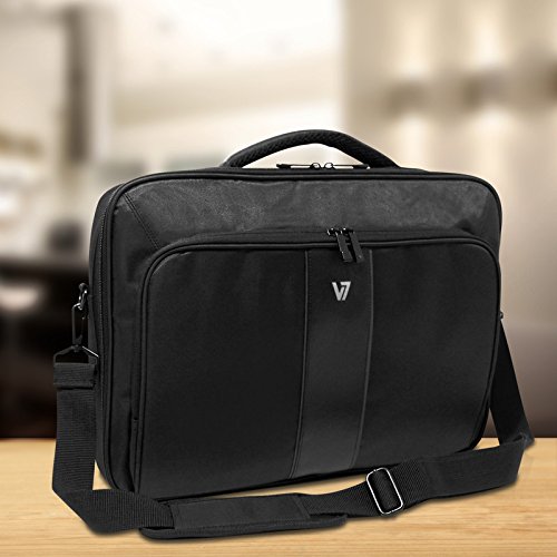 V7 13" Professional 2 Frontloading Laptop and Tablet Case for business professionals, college students and travelers made of water resistant Polyester - CCP24-9N,Black