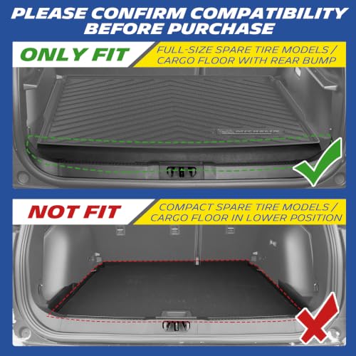 Image of Michelin Vehicle Mats for 2021-2026 Bronco Sport (4 Piece) | Only Fit Full-Size Spare Tire Models or Cargo Floor with Rear Bump, All-Weather TPE Custom Fit Liner, Premier A