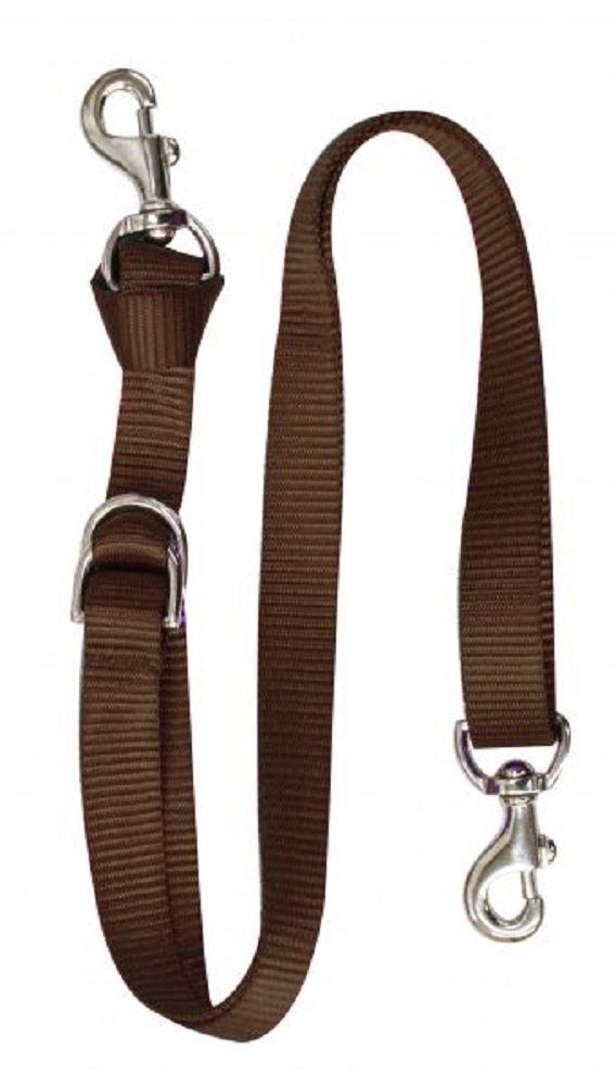 Sangle d'arrimage en nylon souple marron pour cheval Showman van et transport