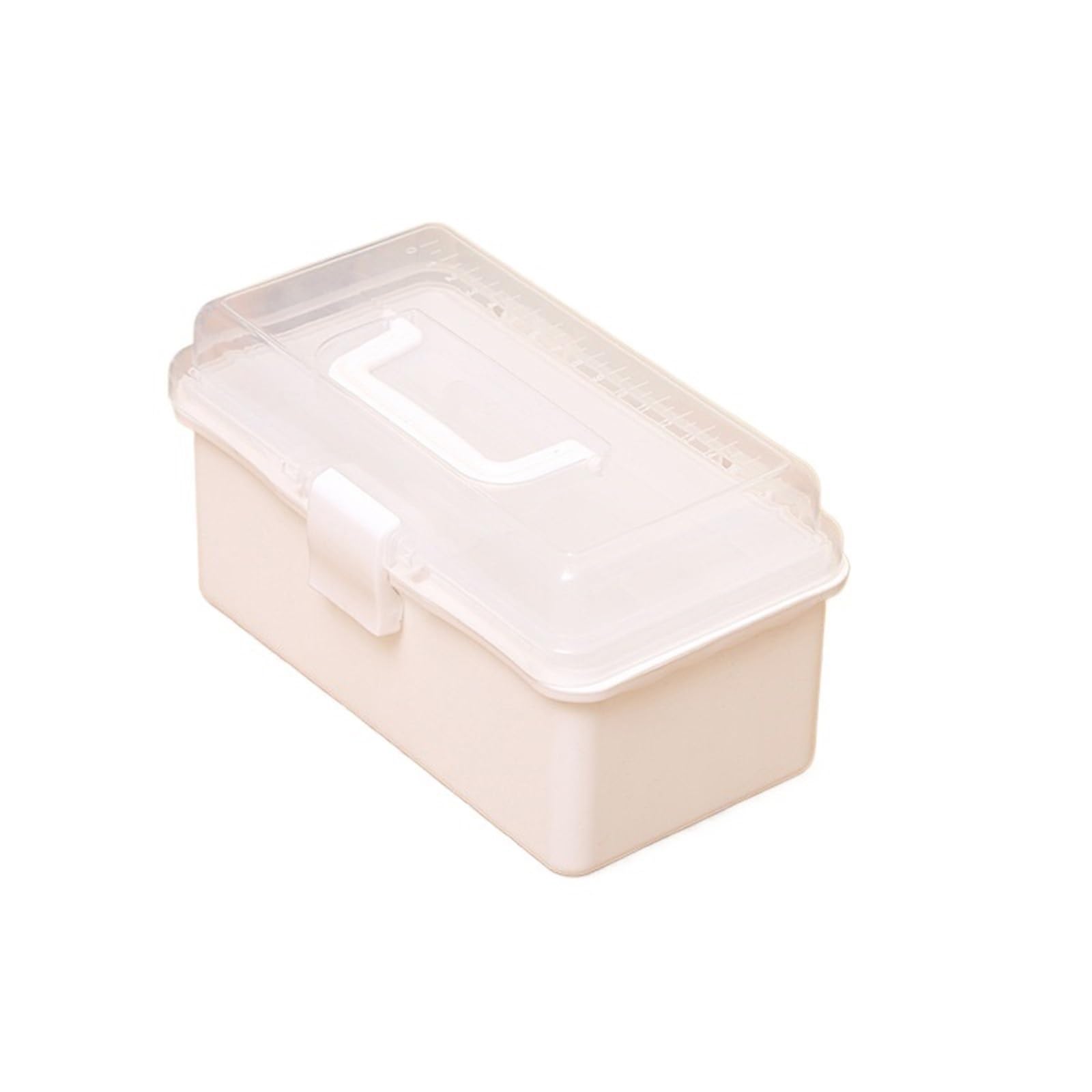 Haargummi Organizer 3 Schichten große Kapazität faltbare multifunktionale Aufbewahrungsbox tragbare Make-up Haarnadel Nail Art Schmuck Organizer(White)