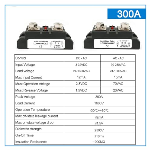 Relais statique industriel CC/CA 300A SSR commutateur de puissance