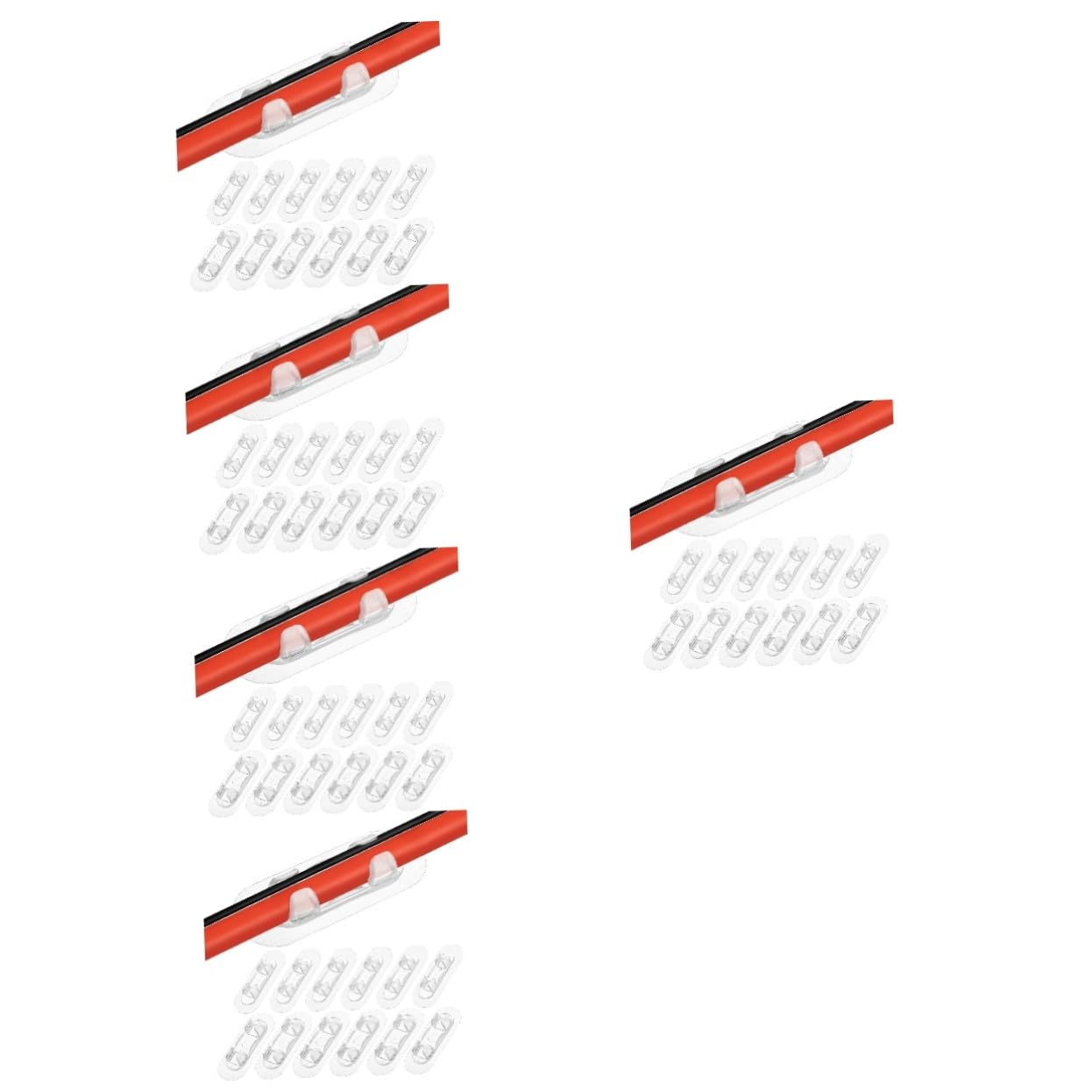 STOBOK 5 Sätze Kabelhalter Teilig Selbstklebend Verschiedene Für Kabelmanagement Transparente Clips Für Stromkabel Und Ladegeräte Installieren Und Vielseitig Einsetzbar 30 Stück * 5